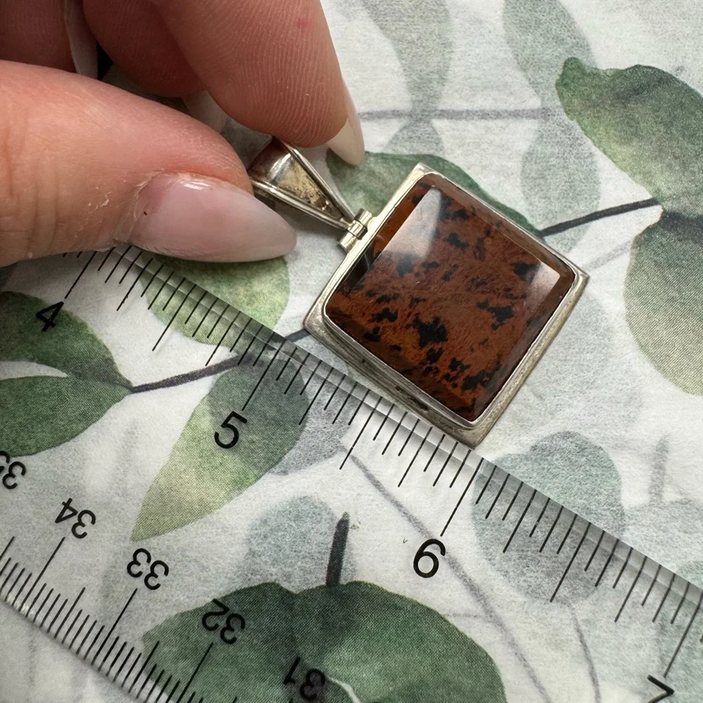 Stunning Mahogany Obsidian Pendant Set In Sterling Silver 17.5g